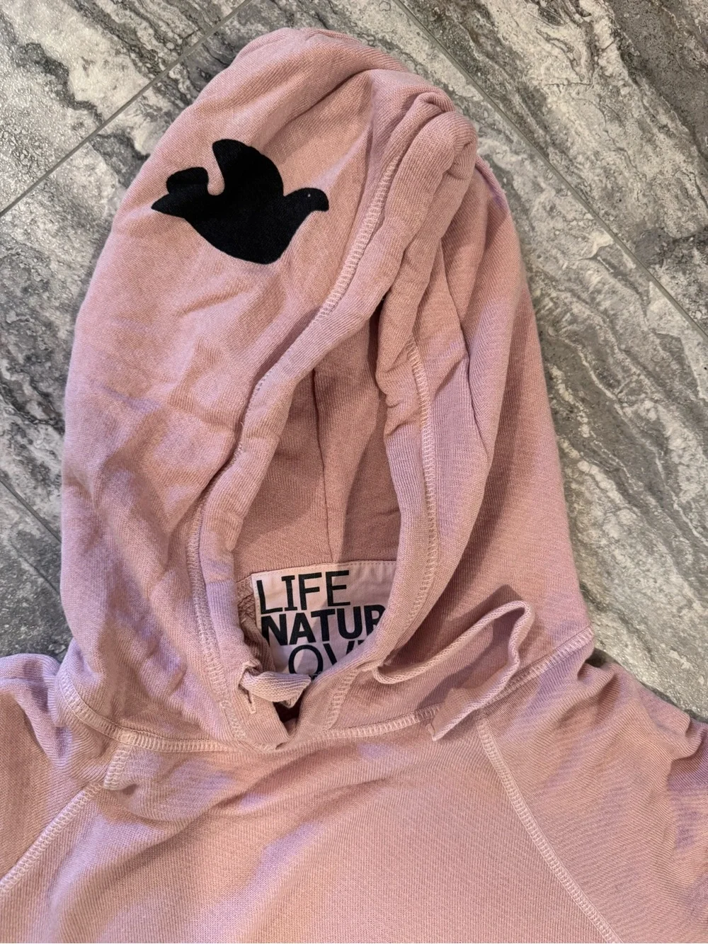 freecity Dusty Rose Lightweight Hoodie Sweatshirt - Picture 3 of 4